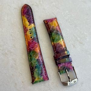 Michele 18 watch band colorful snakeskin
